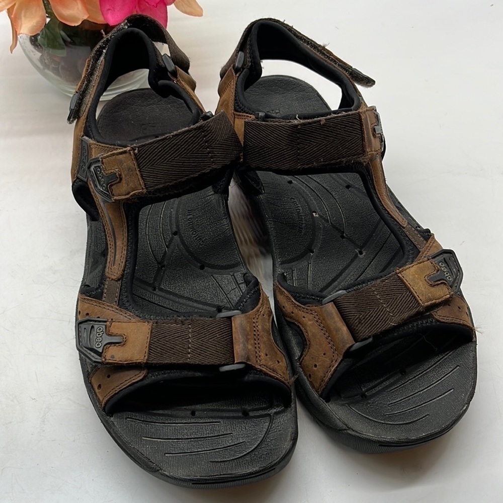 Abeo Brown Leather BIO System Sport Sandals Sz 9.5 Neutral. MS1331E